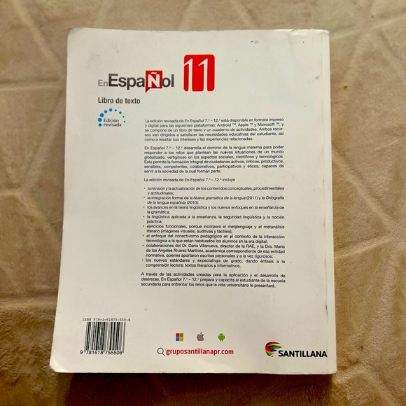 Libro de Texto| En español| Grado 11 - Picture 2 of 2